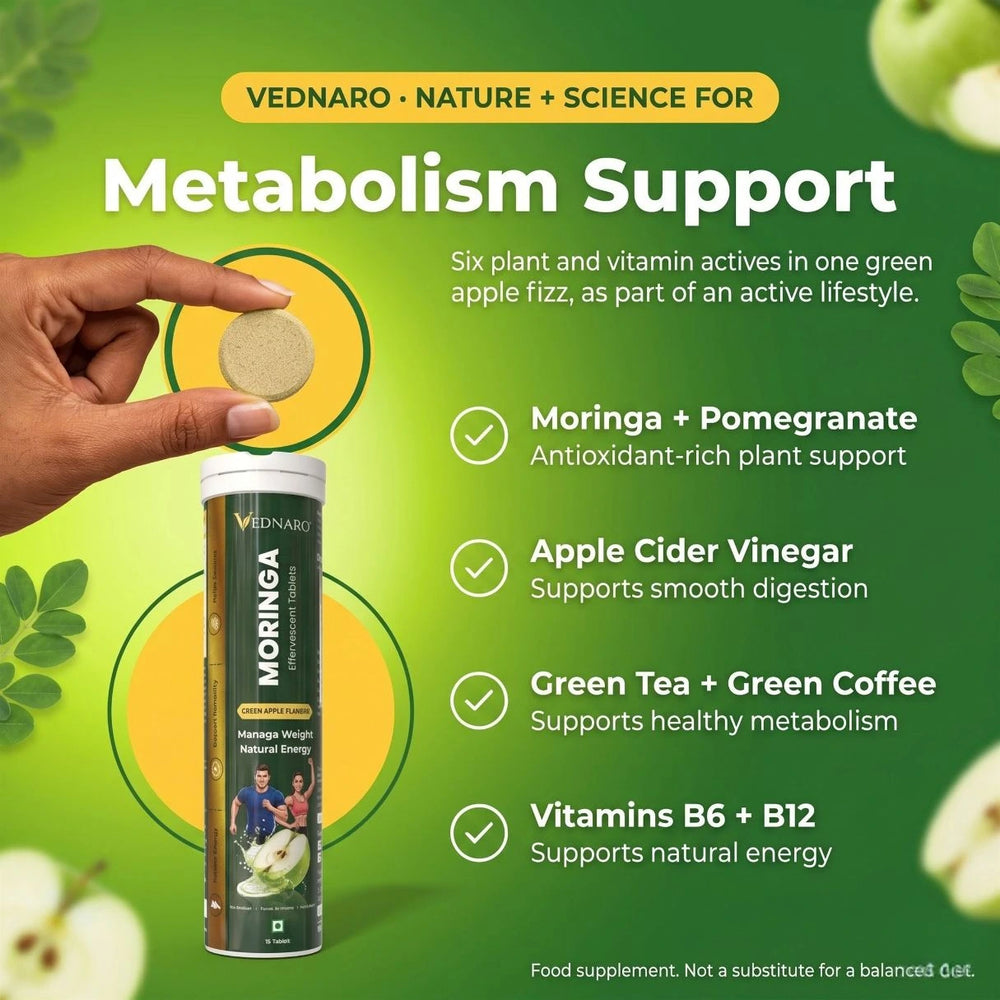 Moringa ACV Effervescent Tablet | Digestive Support | Natural Energy Support | Metabolic Health