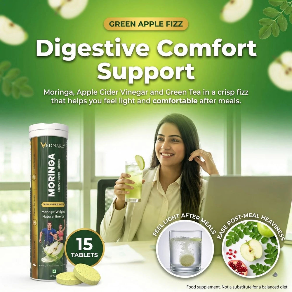 Moringa ACV Effervescent Tablet | Digestive Support | Natural Energy Support | Metabolic Health
