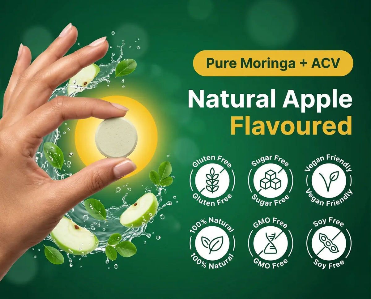 Moringa ACV Effervescent Tablet | Digestive Support | Natural Energy Support | Metabolic Health